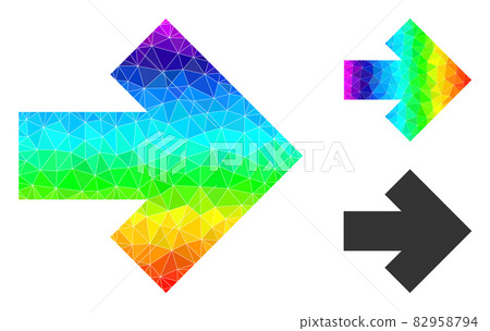 Vector Triangle Filled Arrow Right Icon with... - Stock Illustration ...