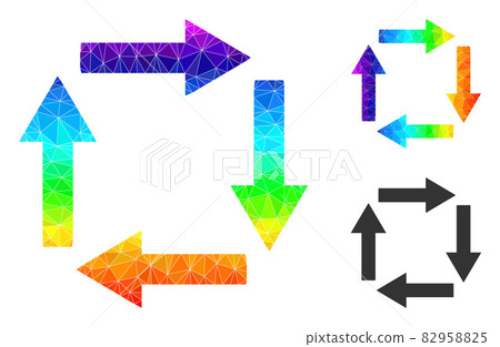 Vector Triangle Filled Circulation Arrows Icon with Spectral Colored Gradient Vector Triangle Filled Circulation Arrows Icon with Spectral Colored Gradient 82958825