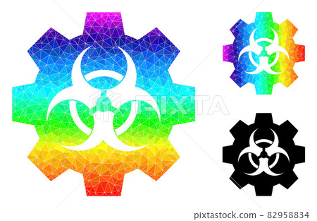 Vector Triangle Filled Biohazard Industry Icon with Spectrum Gradient Vector Triangle Filled Biohazard Industry Icon with Spectrum Gradient 82958834