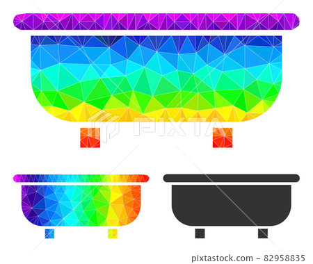 Vector Polygonal Bathtub Icon with Spectrum Gradient Vector Polygonal Bathtub Icon with Spectrum Gradient 82958835