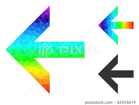 Vector Triangle Filled Arrow Left Icon with Spectral Colored Gradient Vector Triangle Filled Arrow Left Icon with Spectral Colored Gradient 82958874