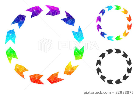 Vector Polygonal Circulation Icon with Rainbow Gradient Vector Polygonal Circulation Icon with Rainbow Gradient 82958875