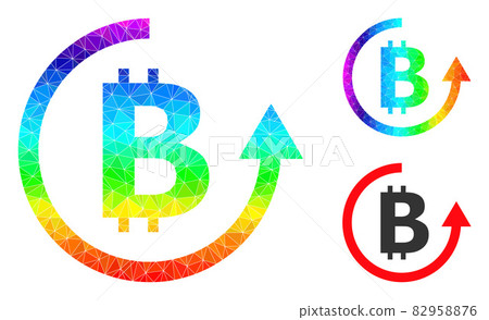 Vector Triangle Filled Bitcoin Refund Icon with Rainbow Gradient Vector Triangle Filled Bitcoin Refund Icon with Rainbow Gradient 82958876