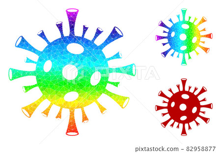 Vector Lowpoly Coronavirus Icon with Rainbow Gradient Vector Lowpoly Coronavirus Icon with Rainbow Gradient 82958877