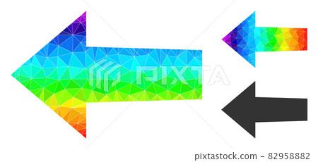 Vector Triangle Filled Arrow Left Icon with Spectral Colored Gradient Vector Triangle Filled Arrow Left Icon with Spectral Colored Gradient 82958882