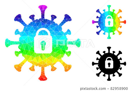 Vector Lowpoly Covid Lockdown Icon with... - Stock Illustration ...