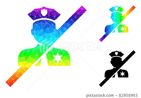 Vector Polygonal Blacklisted Police Icon with... - Stock Illustration ...