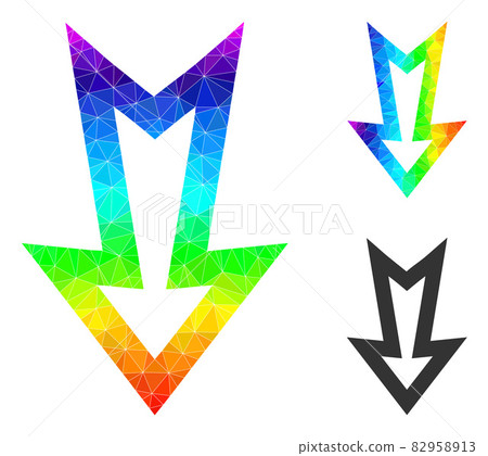 Vector Triangle Filled Arrow Down Icon with... - Stock Illustration ...