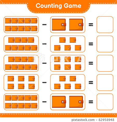 Counting game, count the number of Wallet and... - Stock Illustration ...