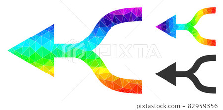 Vector Triangle Filled Combine Arrow Left Icon... - Stock Illustration ...