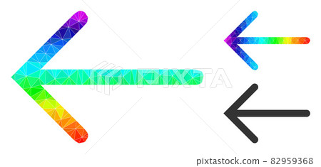 Vector Polygonal Arrow Left Icon with Spectral Colored Gradient 82959368