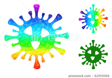 Vector Triangle Filled Covid-19 Virus Icon with... - Stock Illustration ...