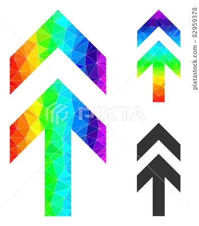 Vector Lowpoly Arrow Up Icon with Spectrum Gradient Vector Lowpoly Arrow Up Icon with Spectrum Gradient 82959378