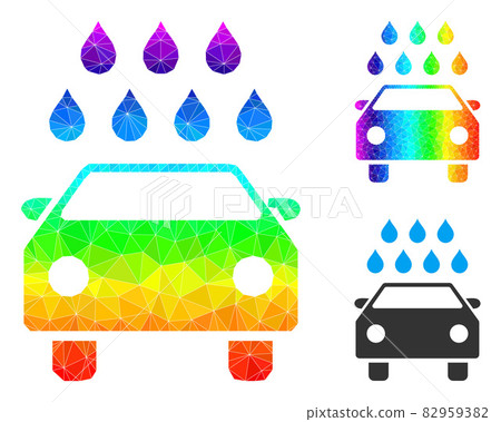 Vector Triangle Filled Car Shower Icon with... - Stock Illustration ...
