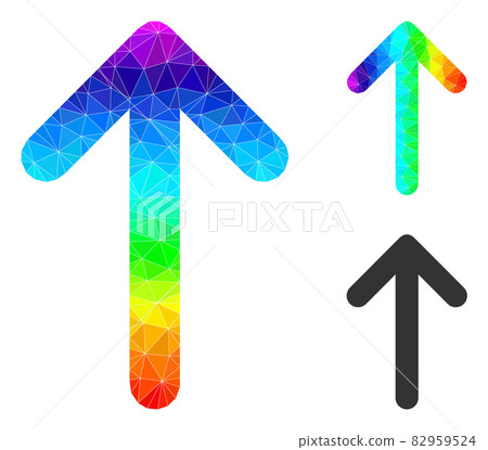Vector Lowpoly Arrow Up Icon with Spectrum... - Stock Illustration ...