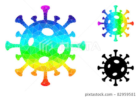 Vector Triangle Filled Covid Virus Icon with... - Stock Illustration ...