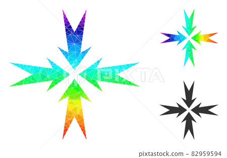 Vector Triangle Filled Compression Arrows Icon with Rainbow Gradient Vector Triangle Filled Compression Arrows Icon with Rainbow Gradient 82959594