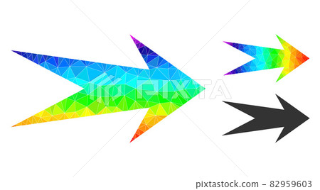 Vector Polygonal Arrow Right Icon with Spectrum Gradient Vector Polygonal Arrow Right Icon with Spectrum Gradient 82959603