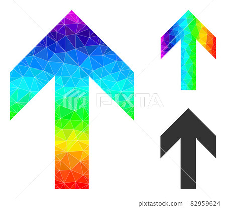 Vector Polygonal Arrow Up Icon with Spectrum... - Stock Illustration ...