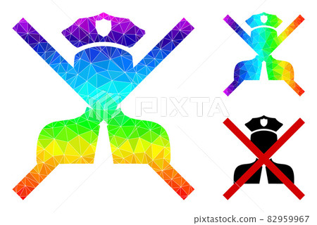 Vector Lowpoly Cancel Policeman Icon with Spectrum Gradient Vector Lowpoly Cancel Policeman Icon with Spectrum Gradient 82959967