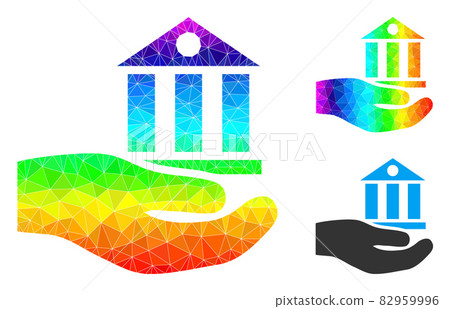 Vector Triangle Filled Bank Service Icon with... - Stock Illustration ...
