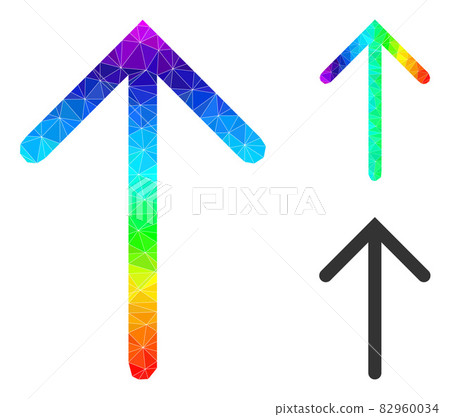 Vector Polygonal Arrow Up Icon with Rainbow...-插圖素材 [82960034] - PIXTA圖庫