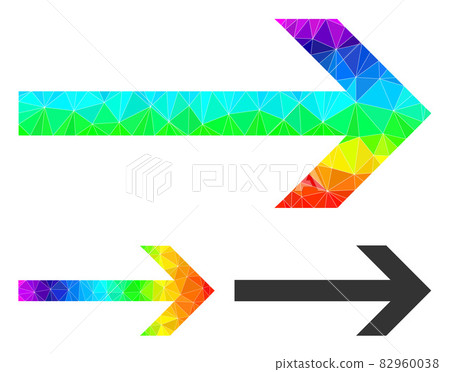 Vector Triangle Filled Arrow Right Icon with... - Stock Illustration ...