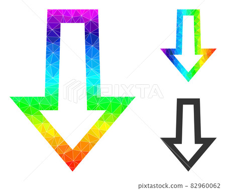 Vector Polygonal Arrow Down Icon with Rainbow...-插圖素材 [82960062] - PIXTA圖庫
