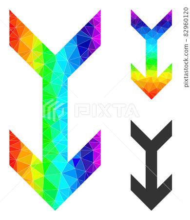 Vector Triangle Filled Arrow Down Icon with... - Stock Illustration ...