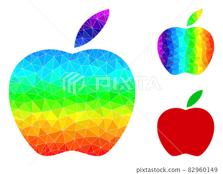Vector Lowpoly Apple Icon with Rainbow Gradient Vector Lowpoly Apple Icon with Rainbow Gradient 82960149