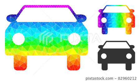 Vector Lowpoly Car Icon with Spectrum Gradient - Stock Illustration ...