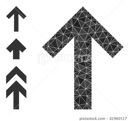 Vector Polygonal Arrow Up Icon with Similar Icons - Stock Illustration ...