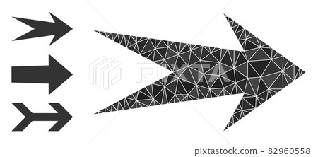 Vector Lowpoly Arrow Right Icon and Bonus Icons 82960558