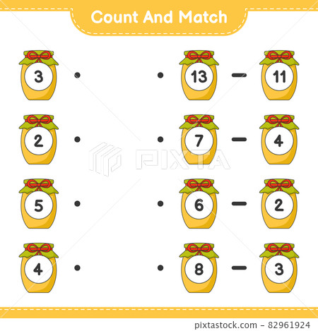 Count and match, count the number of Jam and... - Stock Illustration ...