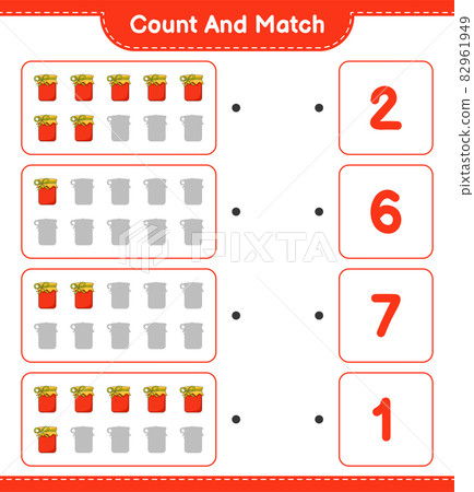 Count and match, count the number of Jam and... - Stock Illustration ...