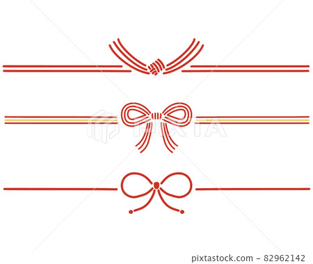 Handwritten flat Mizuhiki illustration material set simple 82962142
