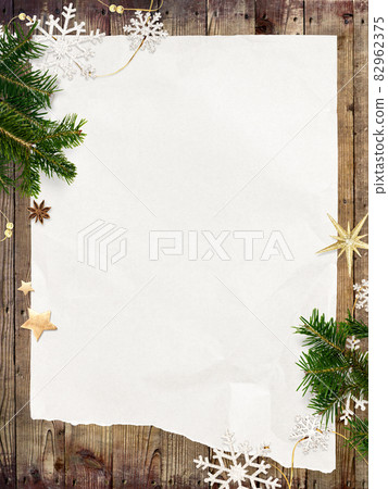 Christmas decoration and wood grain frame Christmas decoration and wood grain frame 82962375