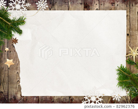 Christmas decoration and wood grain frame Christmas decoration and wood grain frame 82962376
