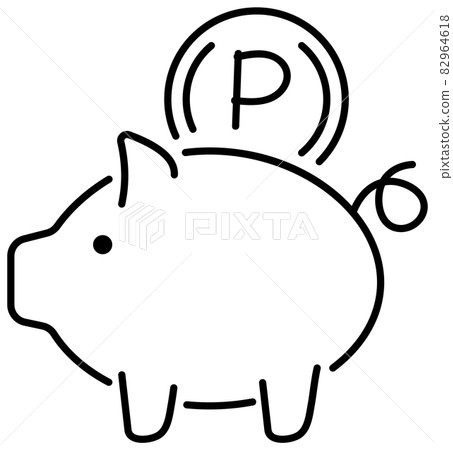Financial hand-painted line drawing vector icon Point savings Financial hand-painted line drawing vector icon Point savings 82964618