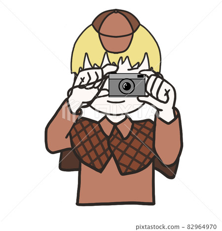 Young detective holding a camera (male 3) 82964970