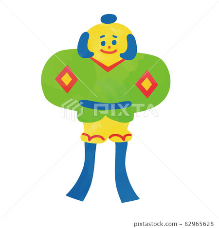 水彩觸摸新年風箏插畫素材 水彩觸摸新年風箏插畫素材 82965628