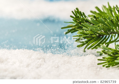 Winter icy blue background with snow, copy space Winter icy blue background with snow, copy space 82965739