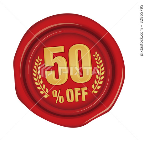 促銷 / EC 網站 / 折扣圖標 (50% OFF) 密封蠟 / 密封蠟插圖 82965795