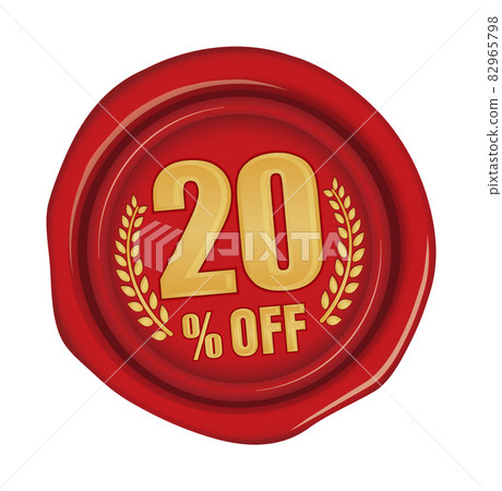 促銷 / EC 網站 / 折扣圖標 (20% OFF) 密封蠟 / 密封蠟插圖 82965798