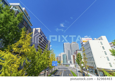 View from Horie Pedestrian Bridge at the intersection of Nishi Ohashi, Naniwasuji, Nishi-ku, Osaka 82966463