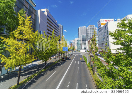View from Horie Pedestrian Bridge at the intersection of Nishi Ohashi, Naniwasuji, Nishi-ku, Osaka 82966465