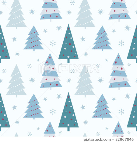 Christmas seamless pattern with christmas tree and snowflakes. Christmas seamless pattern with christmas tree and snowflakes. 82967046