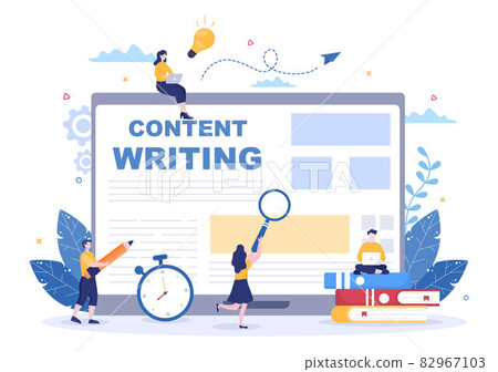 Content Writer or Journalist Background Vector... - Stock Illustration ...