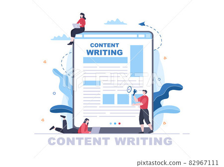 Content Writer or Journalist Background Vector... - Stock Illustration ...