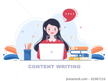 Content Writer or Journalist Background Vector... - Stock Illustration ...